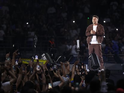 Quevedo, durante el concierto que ofreció este viernes en el WiZink Center de Madrid.