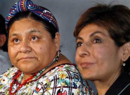 Rigoberta Menchú, durante la rueda de prensa en la que ha anunciado su candidatura a la presidencia