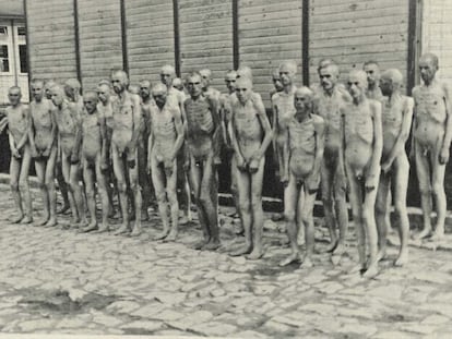 Prisioneros de uno de los campos de Mauthausen.