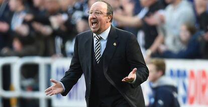 Benítez, durante el último partido del Newcastle.