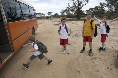 Ruta escolar en Wyalkatchem, en el oeste de Australia.