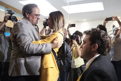 Torra, Nogueras i Bonvehí a la clausura de l'assemblea del PDeCAT.