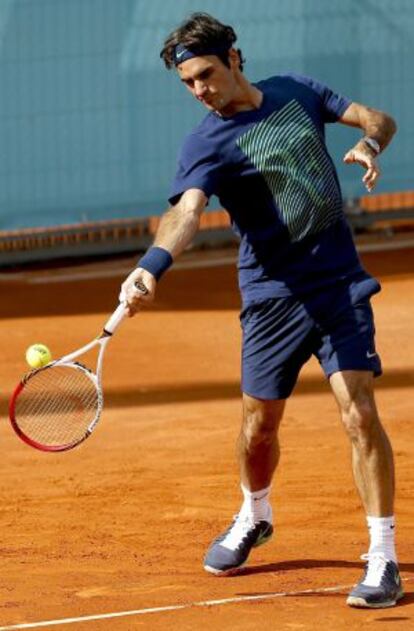 Federer, en la Caja Mágica de Madrid. 