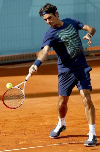Federer, en la Caja Mágica de Madrid.