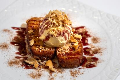 Torrija de horchata con helado de San Pascual de Al D'Emilio.