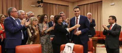 Sánchez en la reunión de este miércoles con su grupo parlamentario.