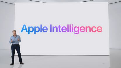 Un fotograma de la presentación de la inteligencia artificial de Apple.