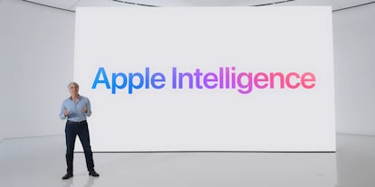 Un fotograma de la presentación de la inteligencia artificial de Apple.