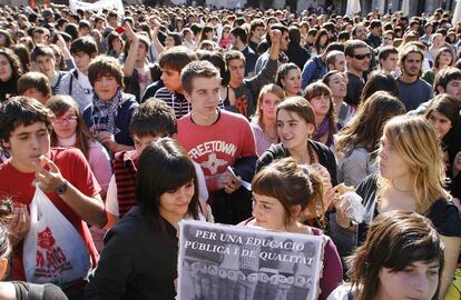 Manifestaci&oacute;n de estudiantes en Valencia.