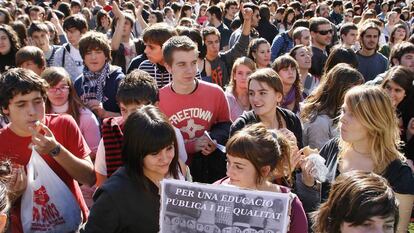 Manifestaci&oacute;n de estudiantes en Valencia.