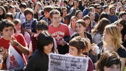 Manifestaci&oacute;n de estudiantes en Valencia.