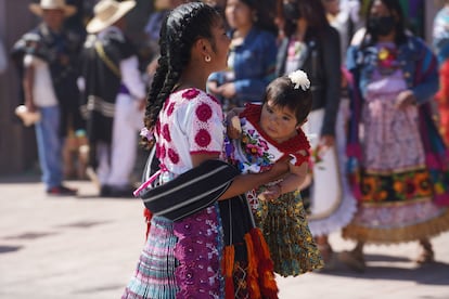 Habitantes de la comunidad indígena de Arantepecua, Michoacán, el pasado enero.