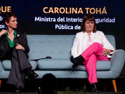 Carolina Tohá con Patricia Bullrich, este jueves en Santiago (Chile).