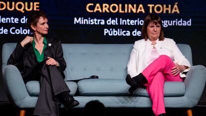 Carolina Tohá con Patricia Bullrich, este jueves en Santiago (Chile).