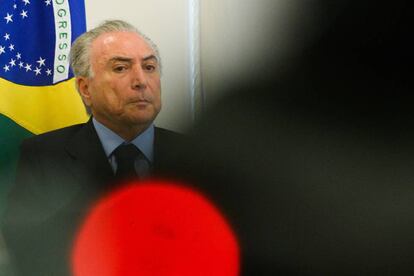 Michel Temer em evento no Palácio do Planalto.