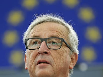 O presidente da Comissão Europeia, Jean-Claude Juncker, durante seu discurso sobre o estado da União