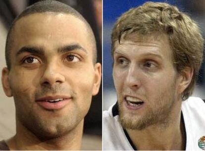 Tony Parker y Dirk Nowitzki.