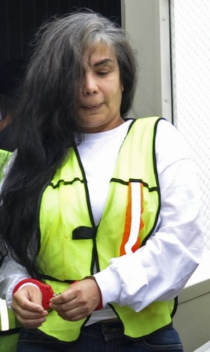 Sandra Ávila, en 2013 en el aeropuerto de México DF.
