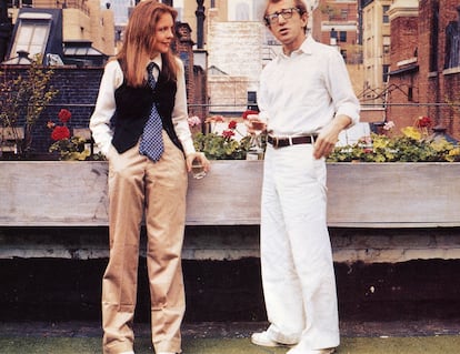 Woody Allen y Diane Keaton, en el rodaje de Annie Hall en Nueva York.