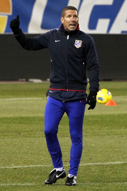 Simeone, durante un entrenamiento del Atlético.