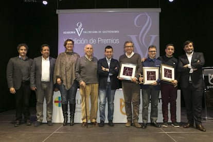Los premiados de la Academia Valenciana de Gastronom&iacute;a. 