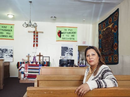 Francisca Lino, refugiada na Igreja Metodista Unida Adalberto, em Chicago.