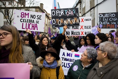 Manifestación en Santiago de Compostela por el 8M.