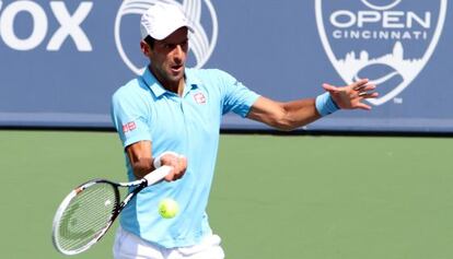 Novak Djokovic, en su partido contra Tommy Robredo. 