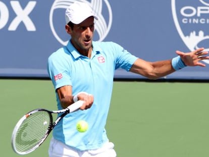 Novak Djokovic, en su partido contra Tommy Robredo. 