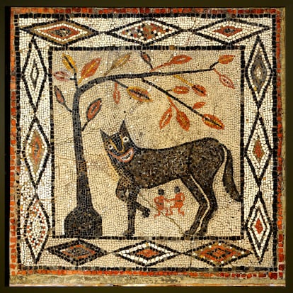 Mosaico de una loba capitolina conservado en el museo de Leeds (Reino Unido).