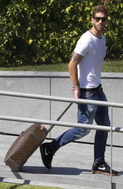 Sergio Ramos, el pasado mes de septiembre, llegando a la Ciudad Deportiva de Las Rozas.