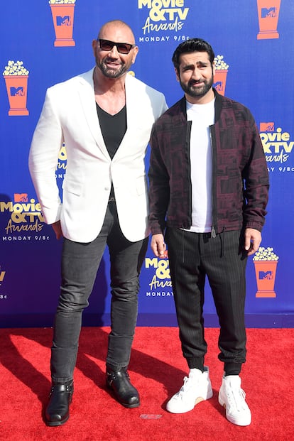 Dave Bautista (Guardianes de la Galaxia) y Kumail Nanjiani (Silicon Valley), coprotagonistas de la comedia de acción Stuber.