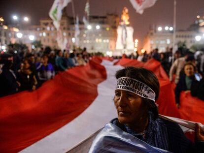 Una manifestación en apoyo a los cambios en el sistema judicial peruano