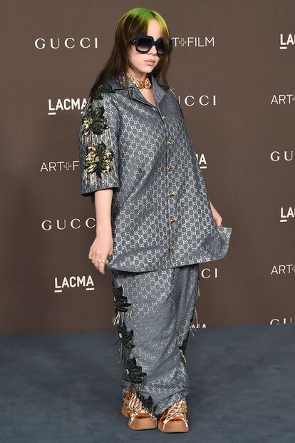 Billie Eilish con pijama de Gucci en la LACMA Art + Film Gala.