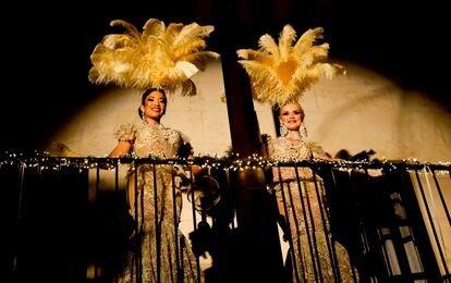 Vedettes durante la fiesta de Nochevieja del 'Can Bordoy Grand House and Garden', en Mallorca.