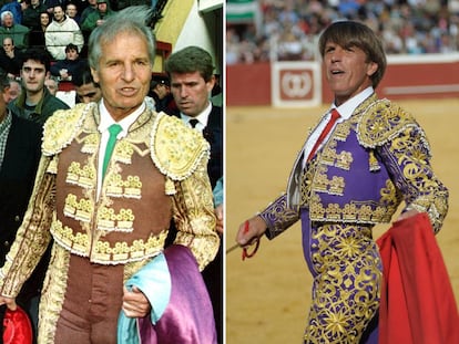 Manuel Benítez 'El Cordobés', en una corrida en 2000, y Manuel Díaz, toreando en 2012.