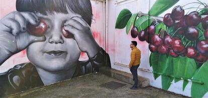 Uno de los murales en el pueblo de Garcibuey.