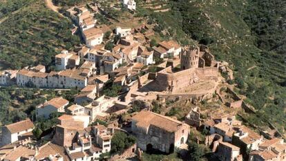 An aerial view of Vilafamés, Castellón.