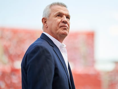 Javier Aguirre, en un partido de LaLiga en el Estadio de Son Moix.