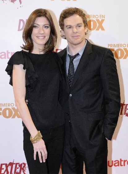 Jennifer Carpenter y Michael C. Hall durante su visita a Madrid.