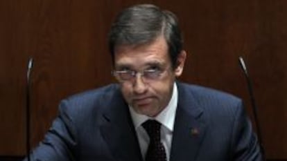 El primer ministro luso, Pedro Passos Coelho, en un debate en el Parlamento el 5 de abrill de 2013.