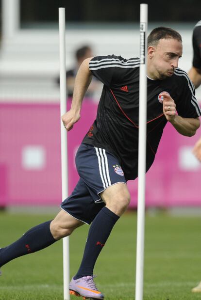 Ribéry, durante el entrenamiento de ayer.