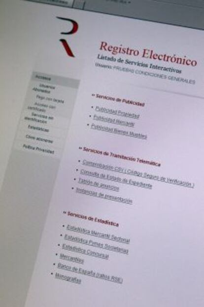 Registro Mercantil, formulario electronico. Pablo Monge.