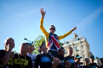 Bradley Wiggins al ganar el Tour de France en 2012.