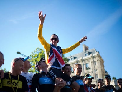 Bradley Wiggins al ganar el Tour de France en 2012.