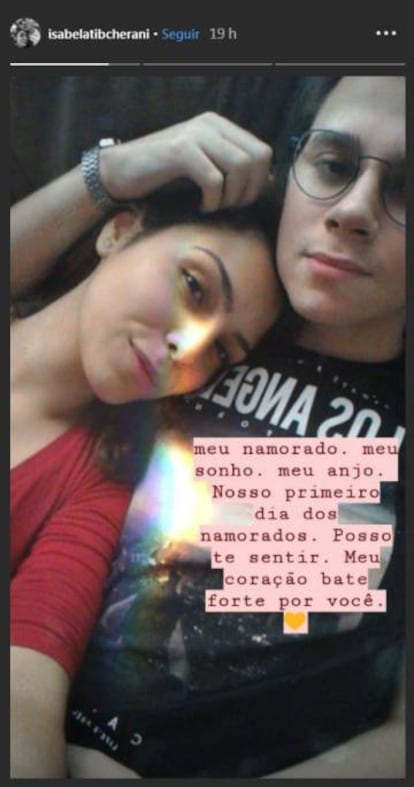 Isabela Tibcherani y Rafael Miguel, en una imagen colgada por ella en su perfil de Instagram.