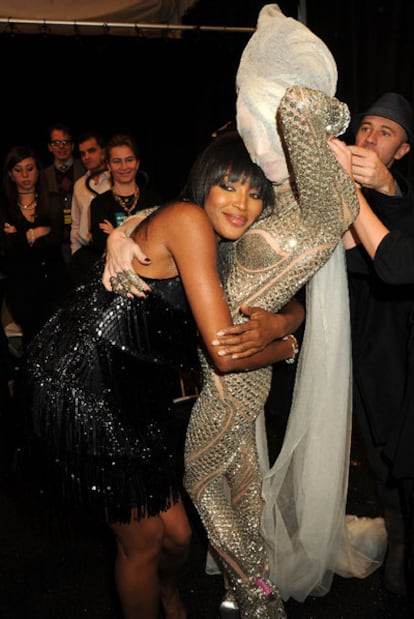 Naomi Campbell en una fiesta durante la <i>Fashion Week</i> de Nueva York.