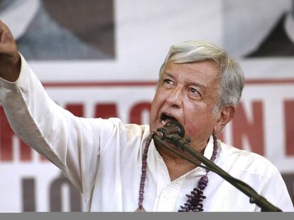 López Obrador em um comício em Sonora (México), na sexta-feira.