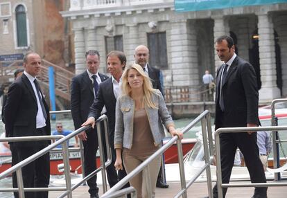 Barbara Berlusconi llega al Palazzo Grassi ayer.