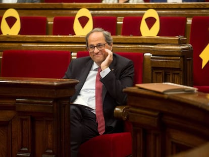 El president de la Generalitat, Quim Torra, al Parlament.